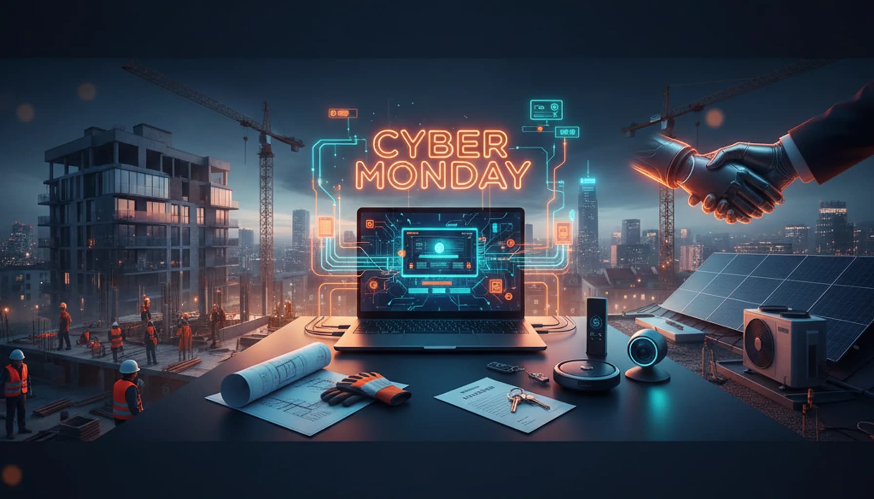 Cyber Monday 30 Listopada 2026 — Budowlany i nieruchomości kalendarz marketingowy, kampania branżowa (hero) Cyber Monday 30 Listopada 2026 — Budowlany i nieruchomości kalendarz marketingowy, kampania branżowa (hero)