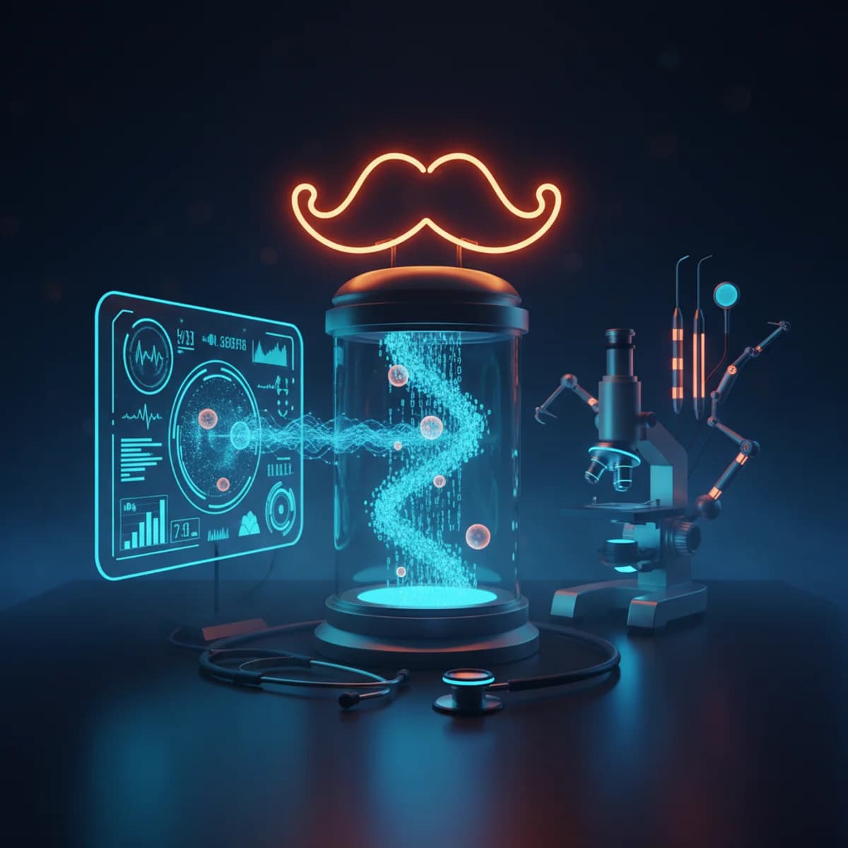 Movember - Miesiąc Świadomości Raka Prostaty i Jądra 1 Listopada 2026 — Medyczny ilustracja marketingowa Movember - Miesiąc Świadomości Raka Prostaty i Jądra 1 Listopada 2026 — Medyczny ilustracja marketingowa