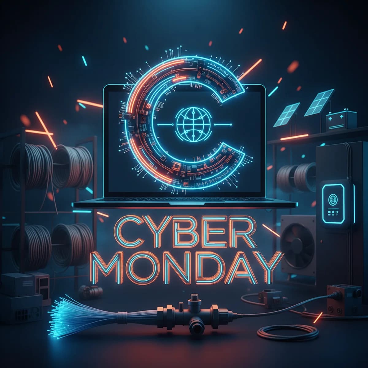 Cyber Monday 30 Listopada 2026 — Techniczny ilustracja marketingowa Cyber Monday 30 Listopada 2026 — Techniczny ilustracja marketingowa